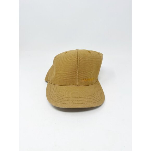 Carhartt Vintage Brown Duck Canvas Spell Out Snapback Hat Cap Made in USA - Picture 1 of 5